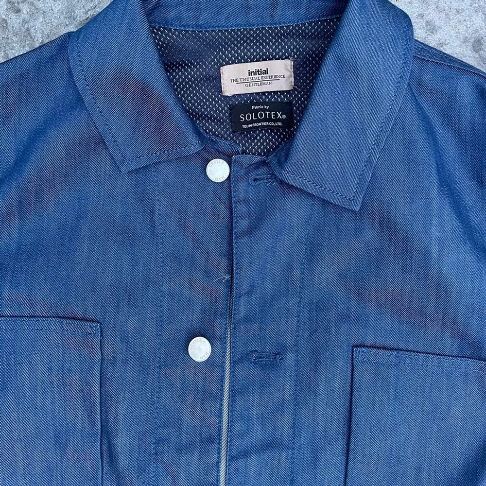 initial fashion trucker jacket blue denim